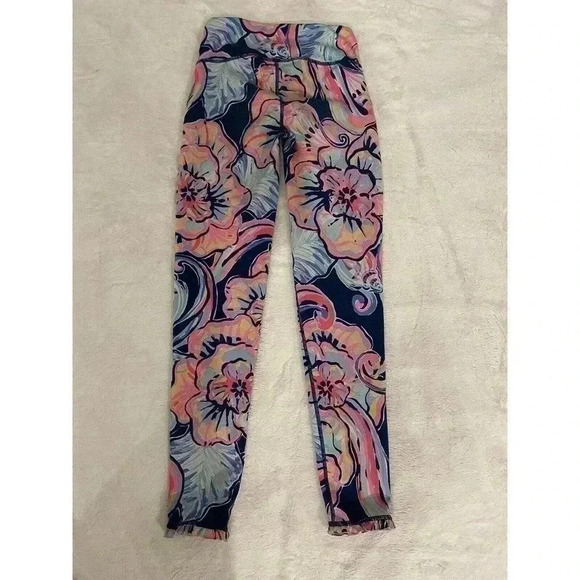 Lilly Pulitzer Luxletic Boho Bateau Nauti Navy ruffle trim legging XXS Pants - Picture 4 of 4
